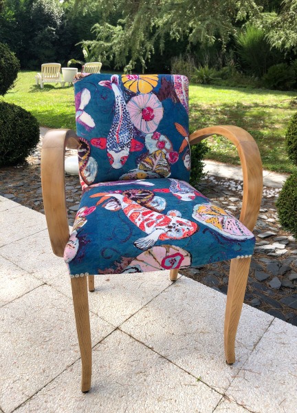 bridge tissu poisson bleu