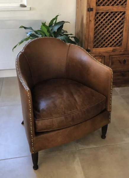 fauteuil club cuir camel