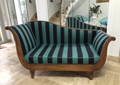 méridienne tissu rayé