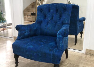 napoéon bleu capitonné