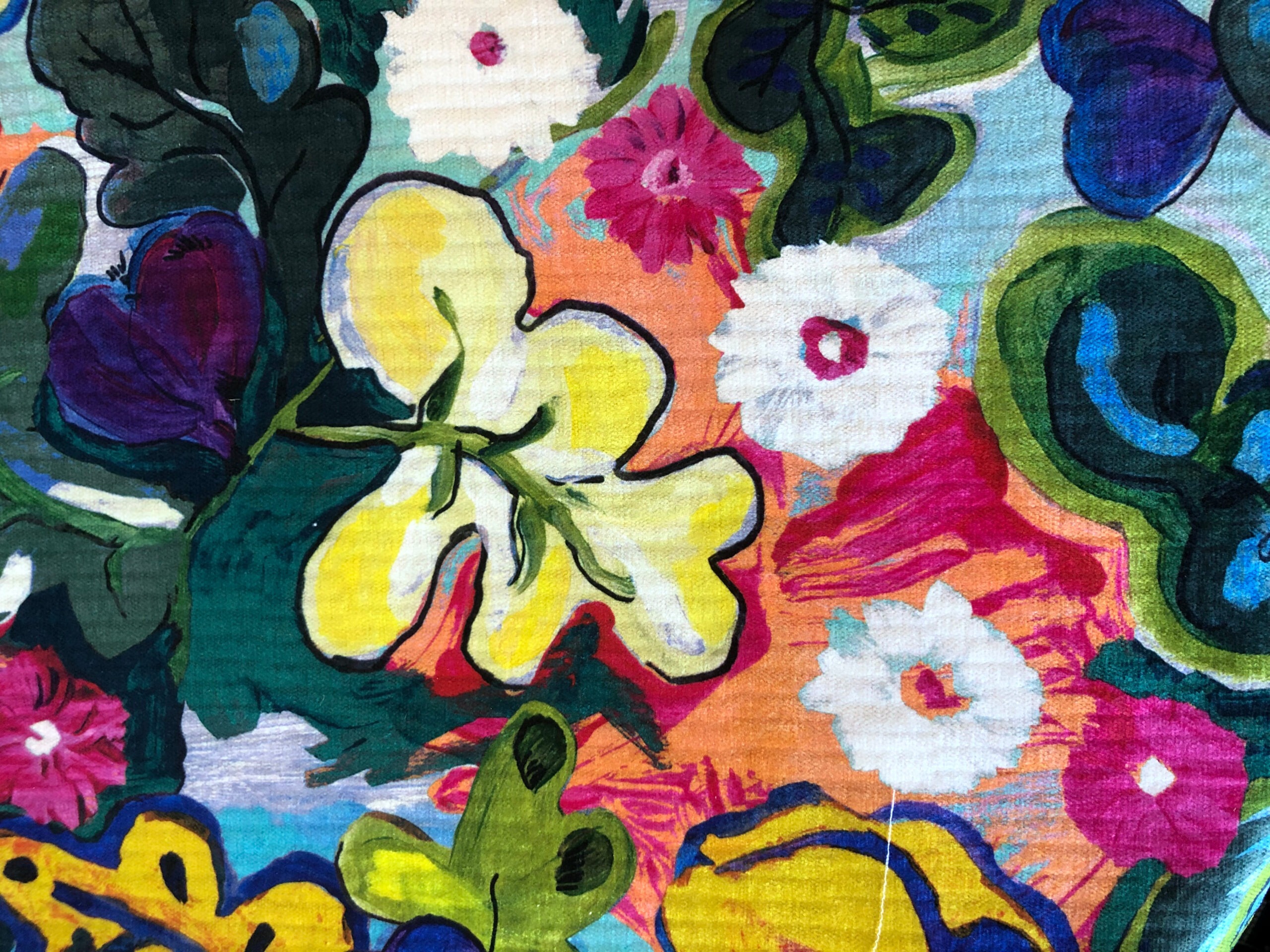 tissu fleurs multicolore